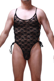 Bodythong Lacets Lace Black