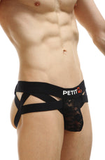 JockThong Bost Encaje Negro